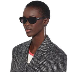 Saint Laurent SL316 BETTY 001 Sunglasses Black Cat Eye Frame, Grey Lenses